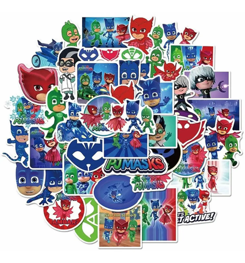 Pj Masks - Set De 50 Stickers / Calcomanias / Pegatinas 1