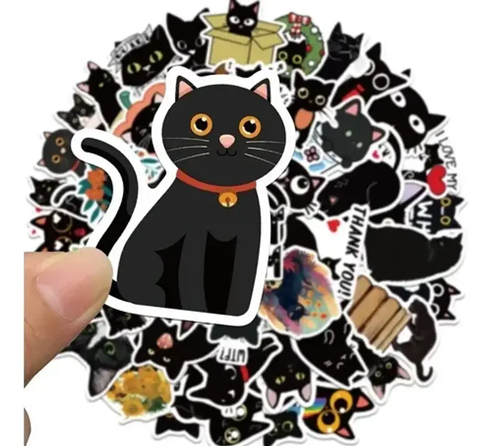 Gato Kawaii - Set De 50 Stickers / Calcomanias / Pegatinas 3