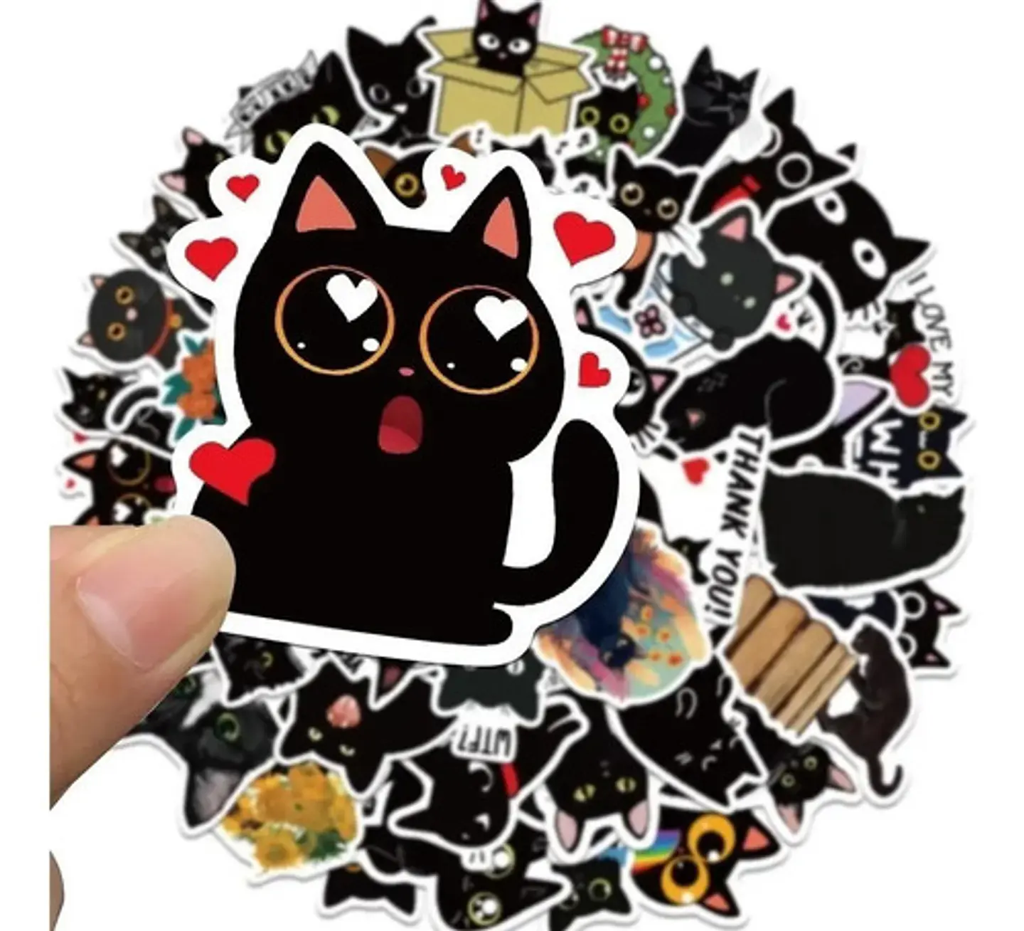 Gato Kawaii - Set De 50 Stickers / Calcomanias / Pegatinas 4
