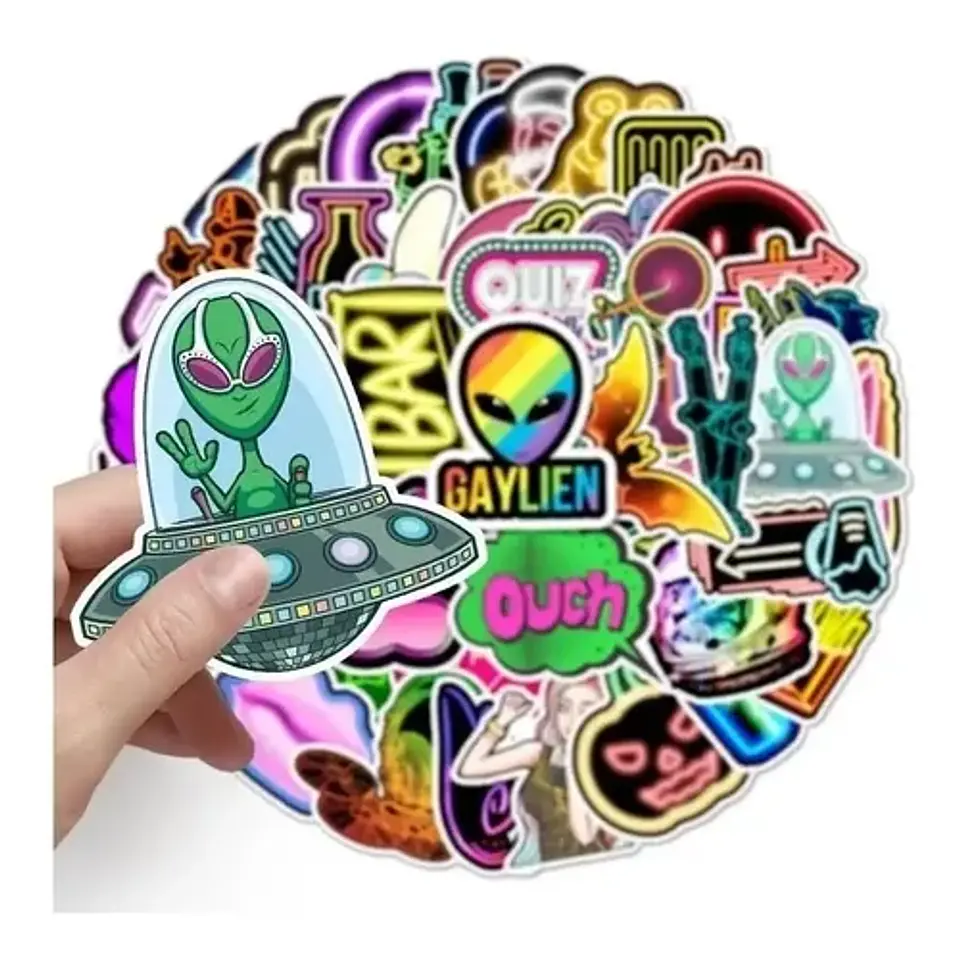 Luz De Neón - Set De 50 Stickers / Calcomanias / Pegatinas 2
