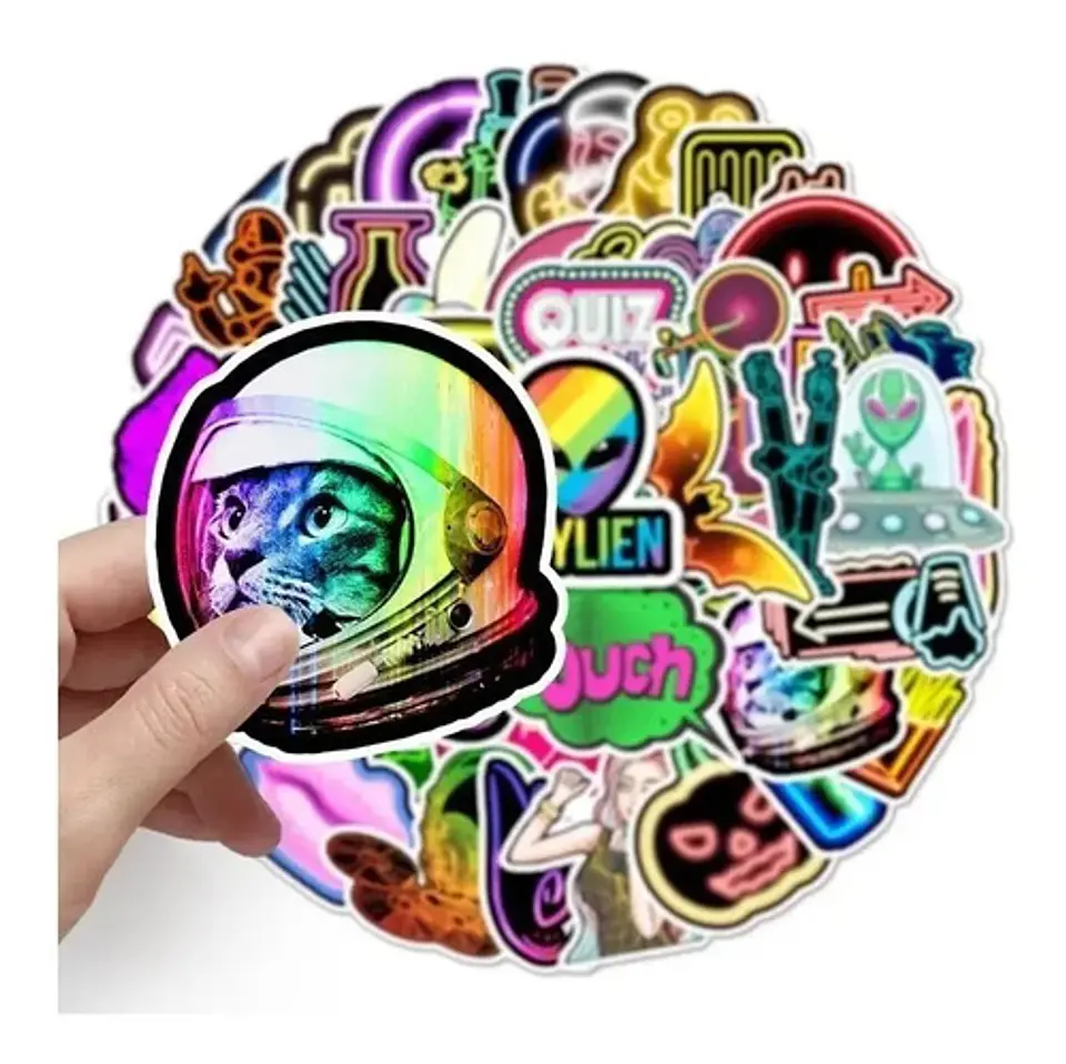 Luz De Neón - Set De 50 Stickers / Calcomanias / Pegatinas 3
