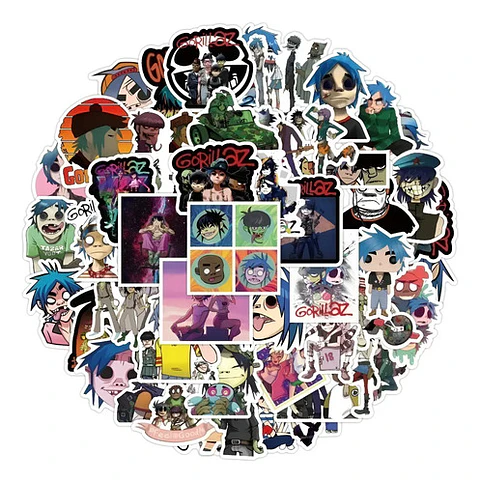 Gorillaz - Set De 50 Stickers / Calcomanias / Pegatinas