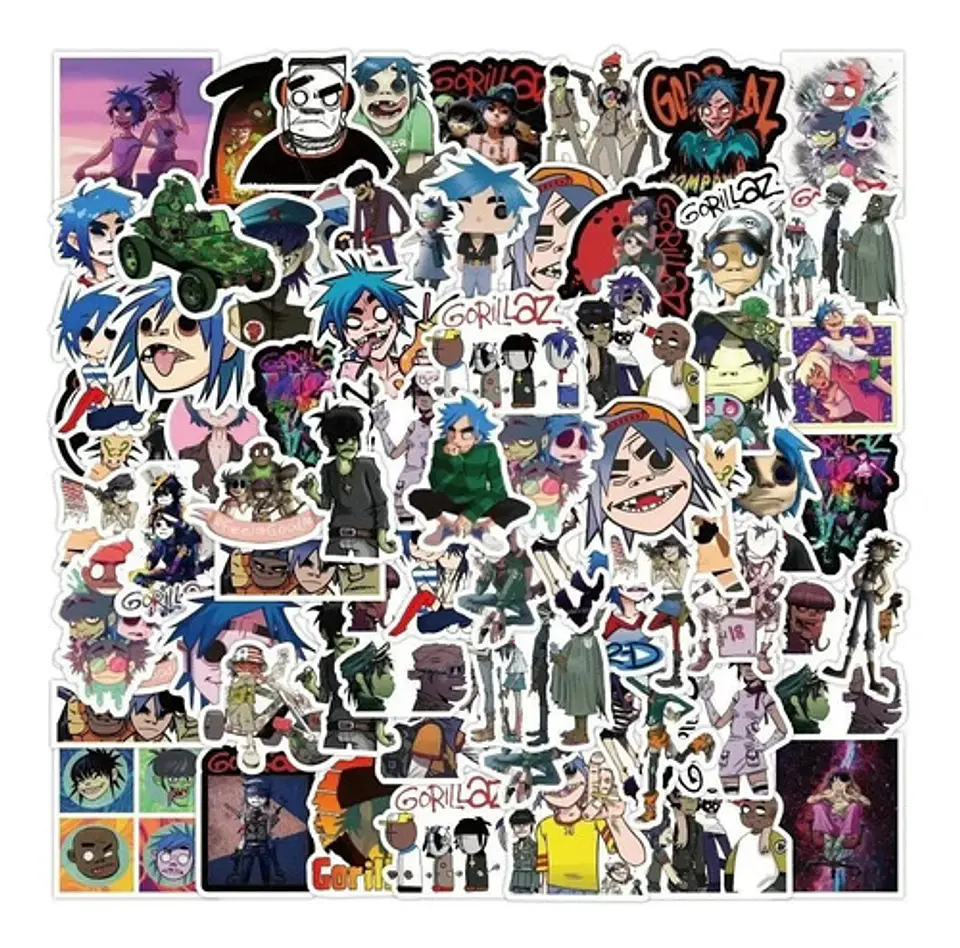 Gorillaz - Set De 50 Stickers / Calcomanias / Pegatinas 3