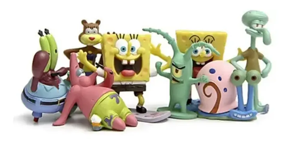 Set 8 Figuritas Bob Esponja / Figuras De Accion / X8 1