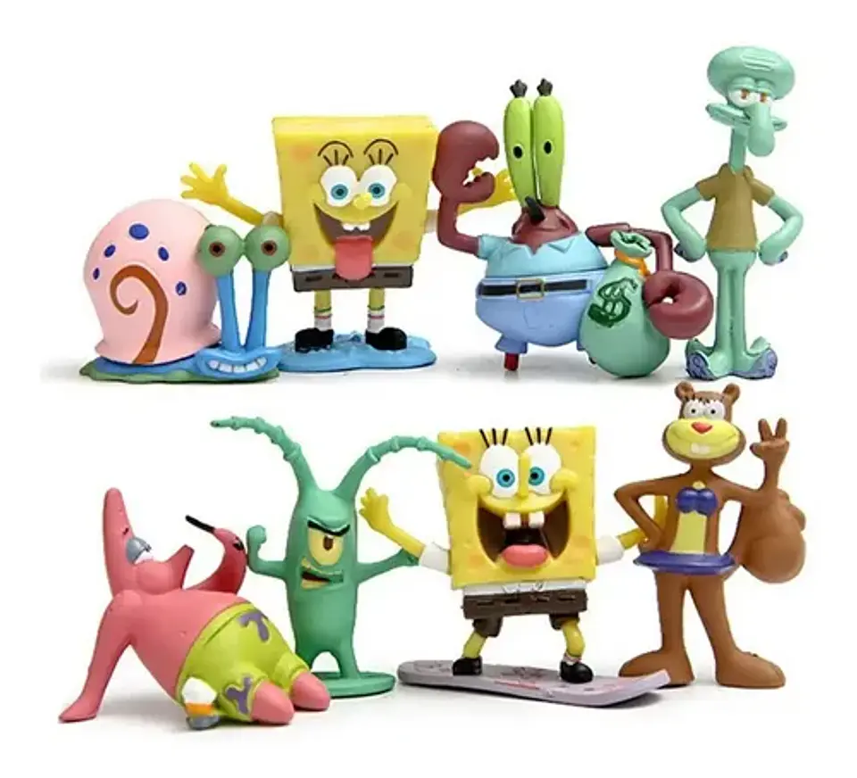 Set 8 Figuritas Bob Esponja / Figuras De Accion / X8 4