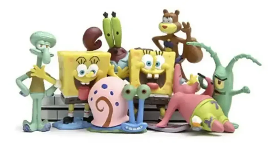 Set 8 Figuritas Bob Esponja / Figuras De Accion / X8 5