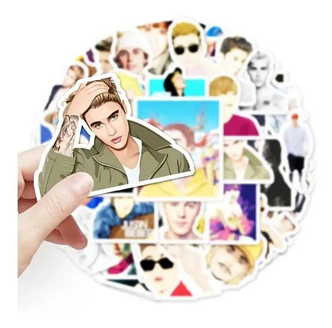 Justin Bieber - Set De 50 Stickers / Calcomanias / Pegatinas