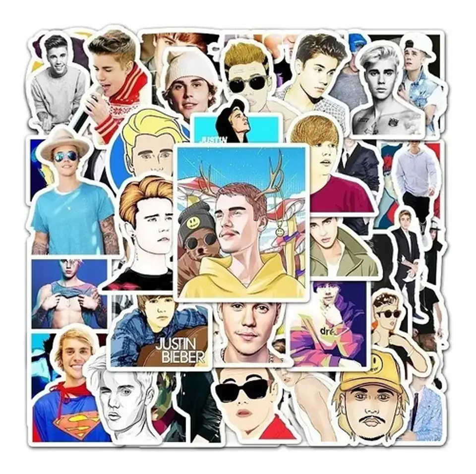 Justin Bieber - Set De 50 Stickers / Calcomanias / Pegatinas 4