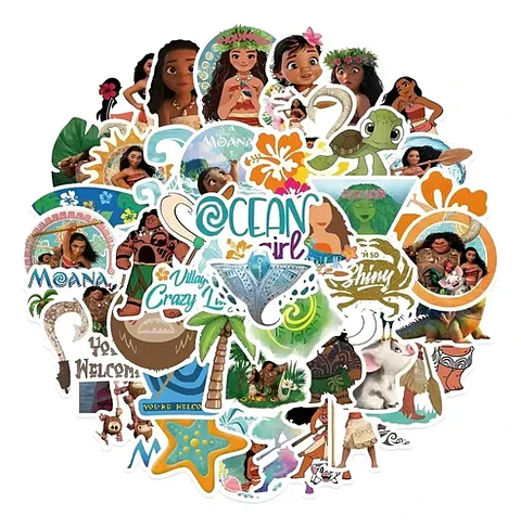 Moana - Set De 50 Stickers / Calcomanias / Pegatinas