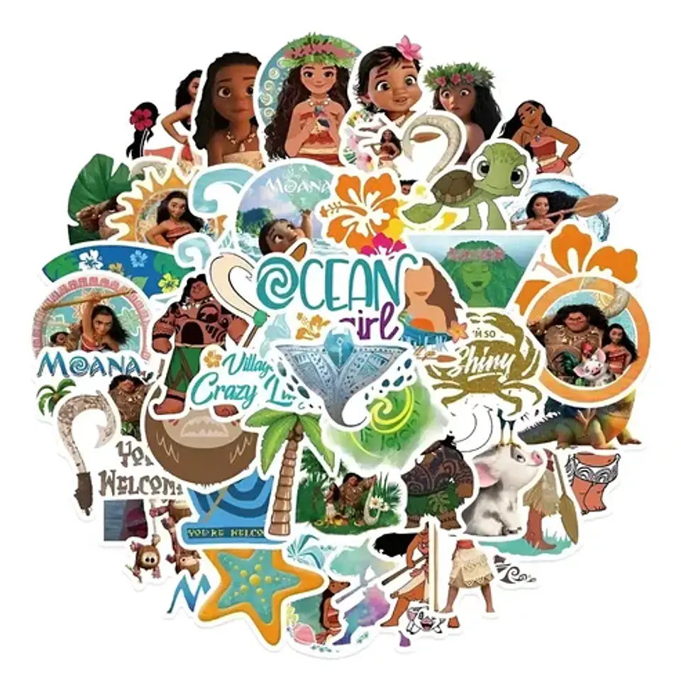Moana - Set De 50 Stickers / Calcomanias / Pegatinas 1