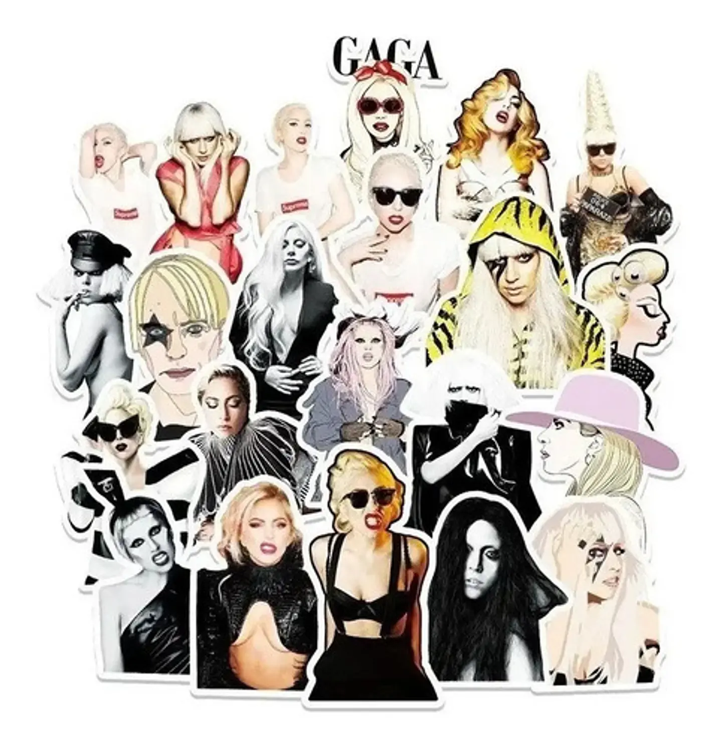 Lady Gaga - Set De 50 Stickers / Calcomanias / Pegatinas 3