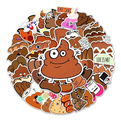 Emoji Caca Kawaii - Set De 50 Stickers / Calcomanias