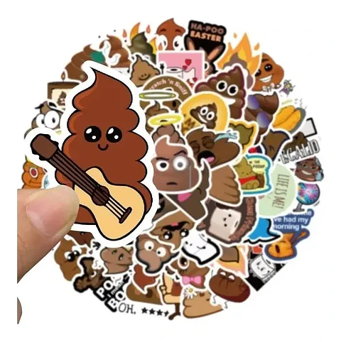 Emoji Caca Kawaii - Set De 50 Stickers / Calcomanias