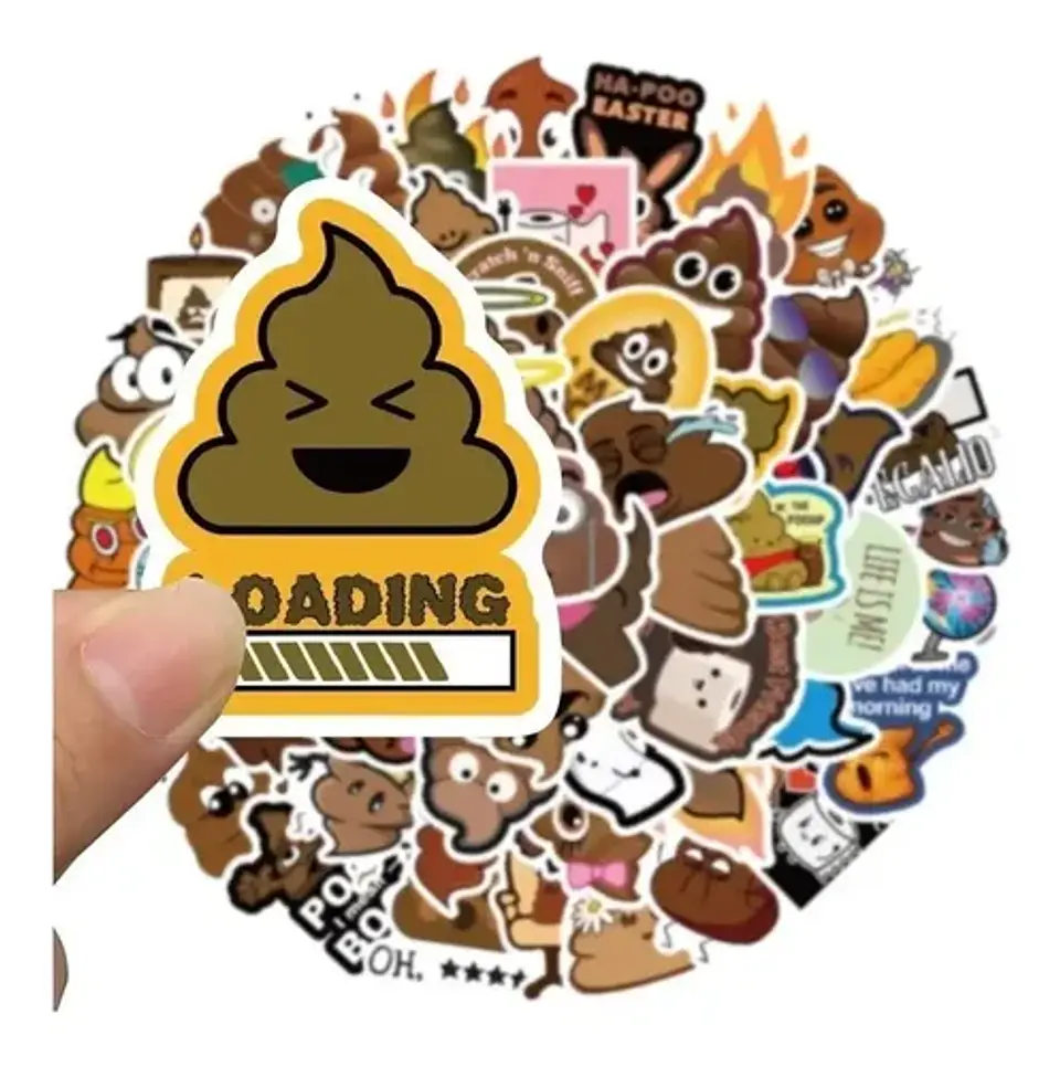 Emoji Caca Kawaii - Set De 50 Stickers / Calcomanias 3