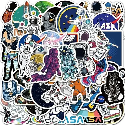 Nasa / Astronauta - Set De 50 Stickers / Calcomanias