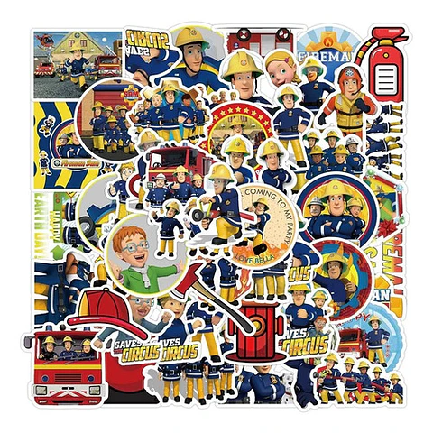 Sam El Bombero - Set De 50 Stickers / Calcomanias