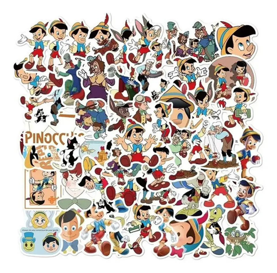 Pinocho - Set De 50 Stickers / Calcomanias / Pegatinas 4