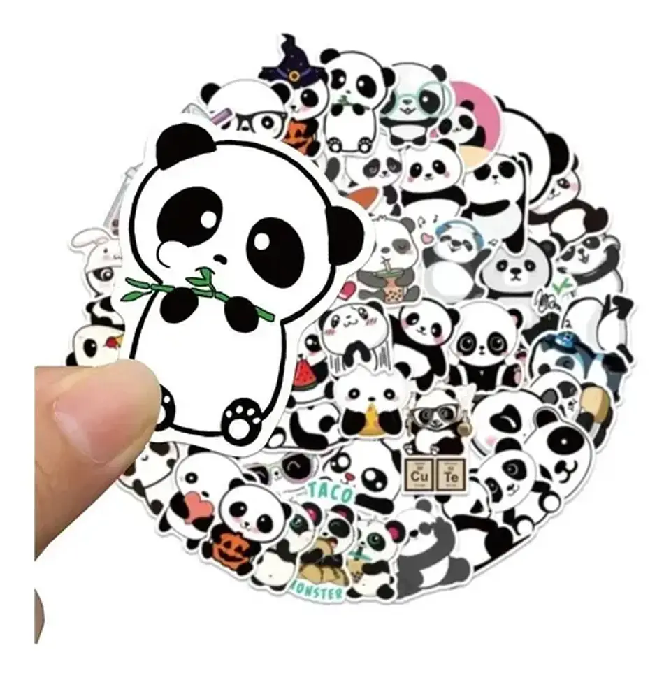 Panda Kawaii - Set De 50 Stickers / Calcomanias / Pegatinas 3