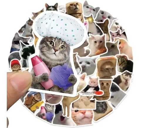 Gato Gatitos - Set De 50 Stickers / Calcomanias / Pegatinas