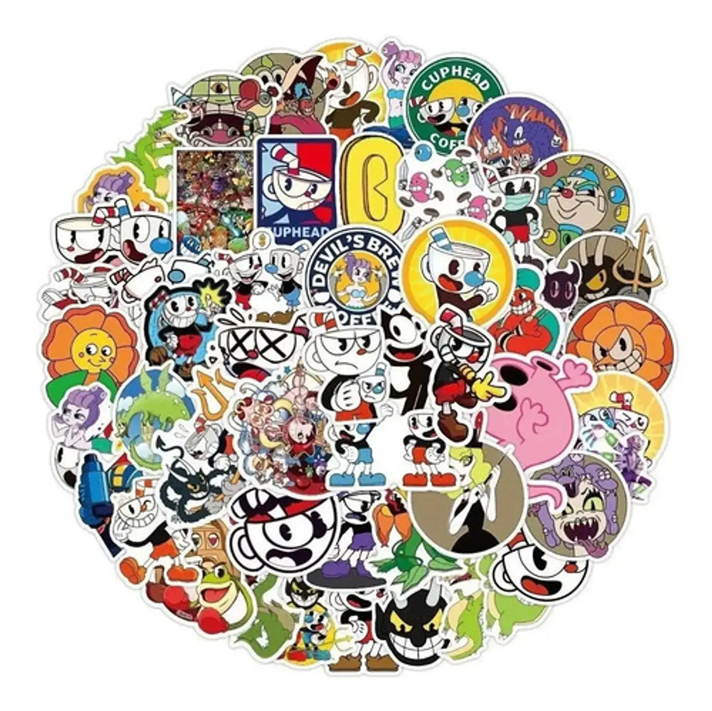 Cuphead - Set De 50 Stickers / Calcomanias / Pegatinas 2