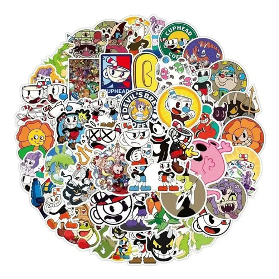 Cuphead - Set De 50 Stickers / Calcomanias / Pegatinas 2