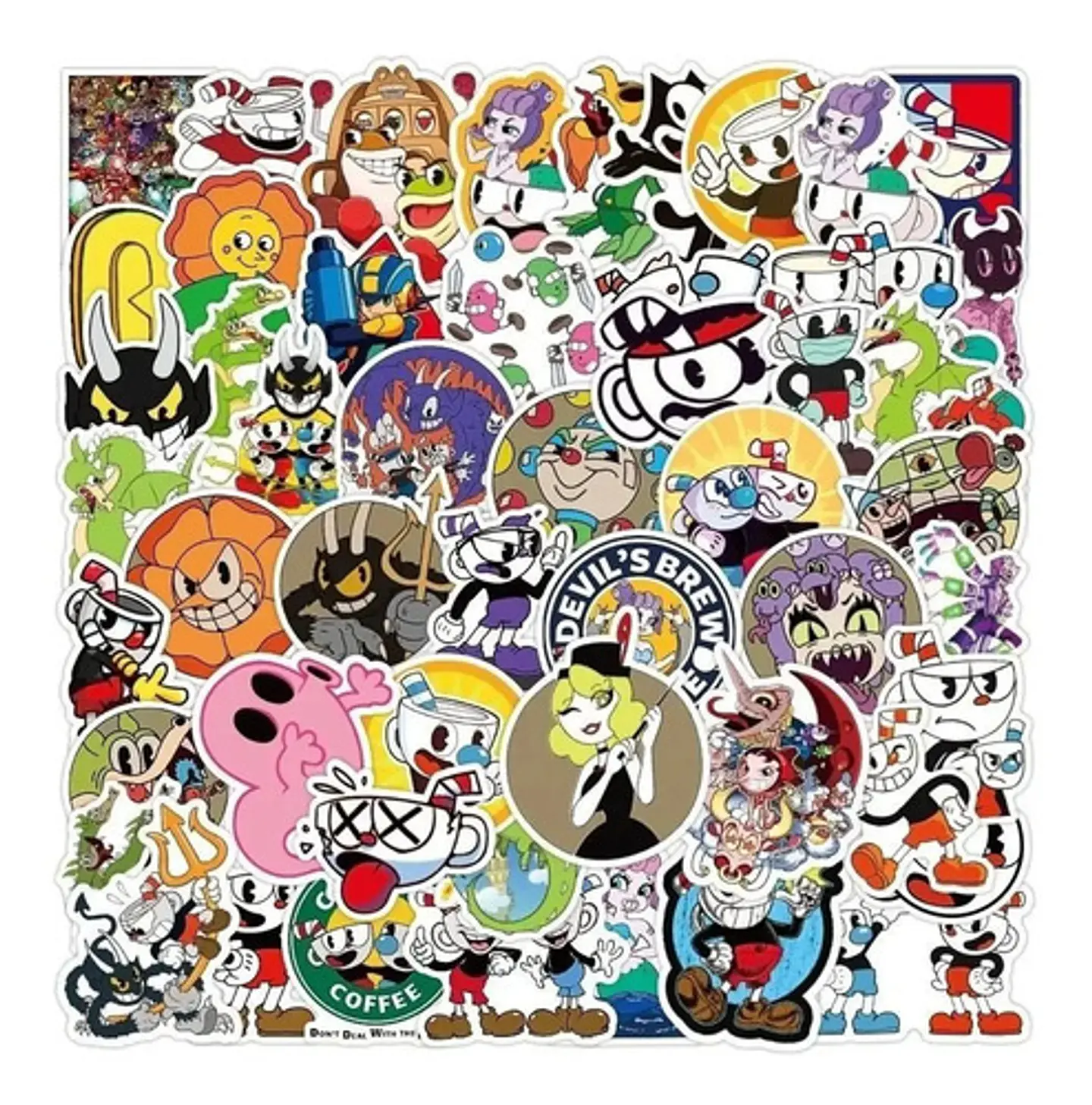Cuphead - Set De 50 Stickers / Calcomanias / Pegatinas 4