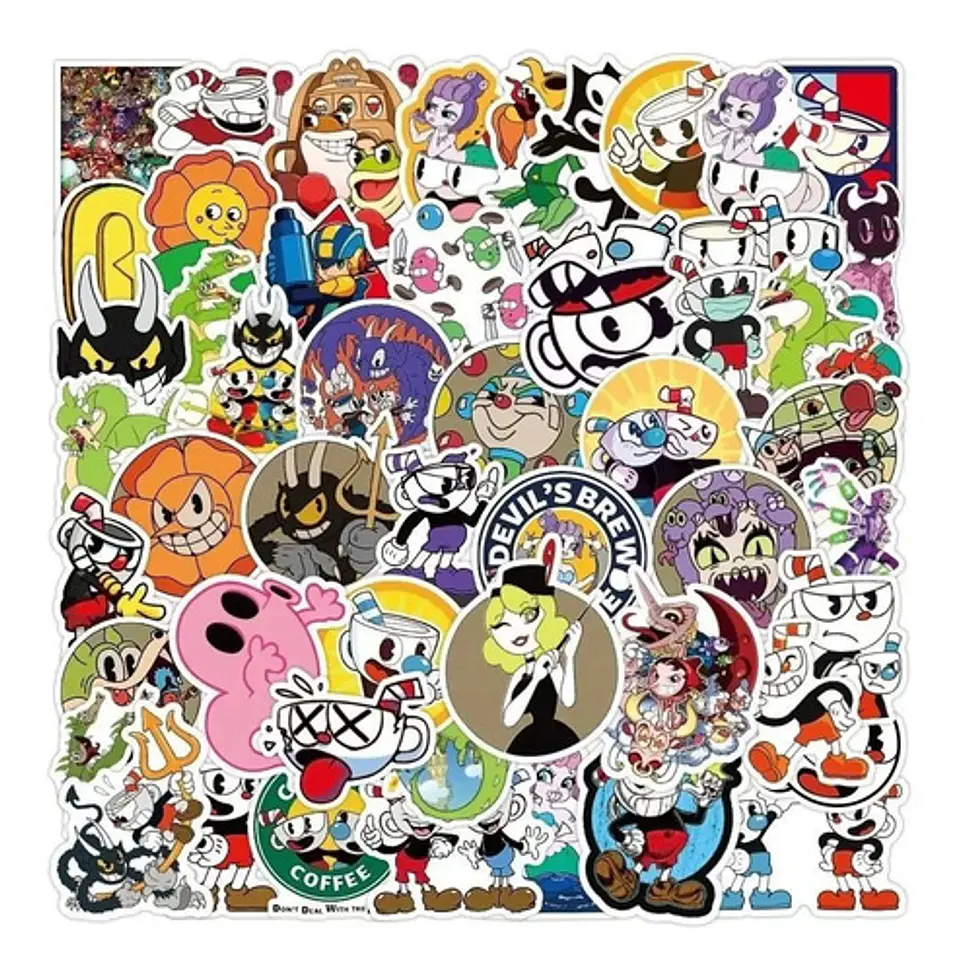 Cuphead - Set De 50 Stickers / Calcomanias / Pegatinas 4