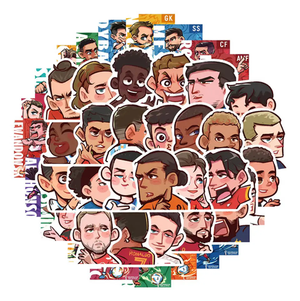 Estrellas Del Futbol - Set De 50 Stickers / Calcomanías 5