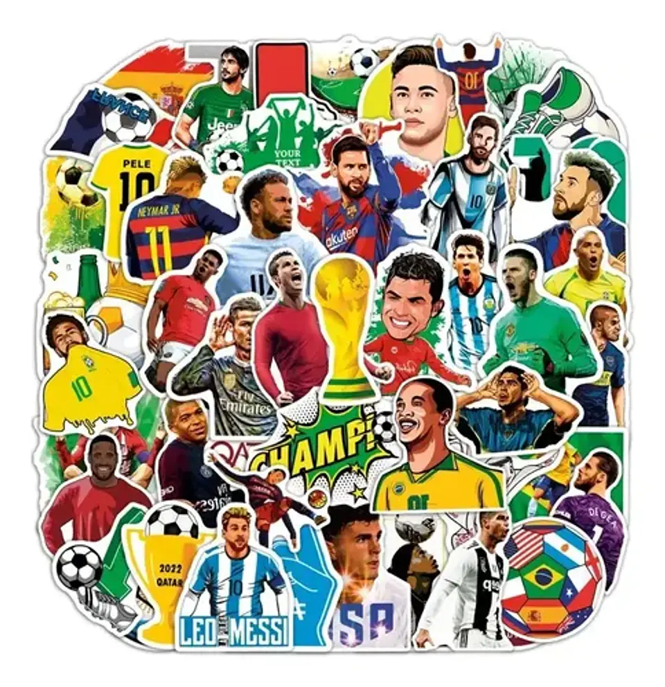 Estrellas Del Futbol - Set De 50 Stickers / Calcomanías 11