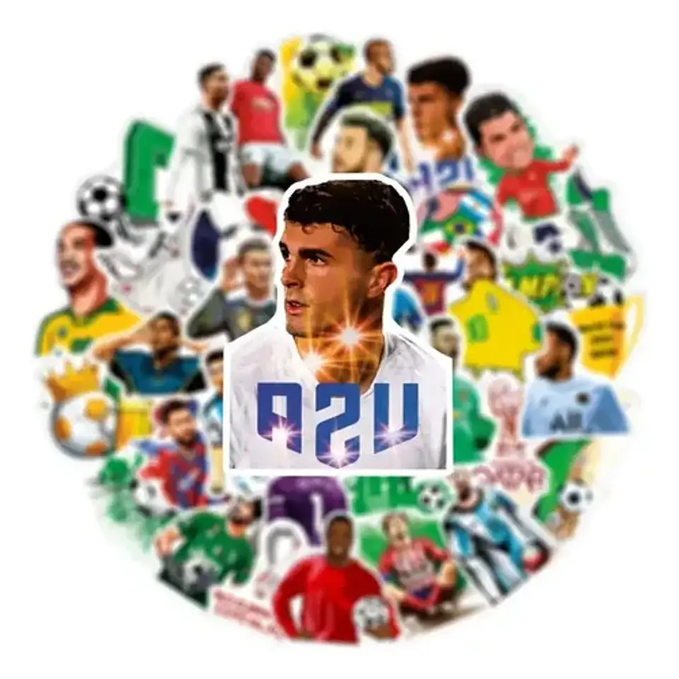 Estrellas Del Futbol - Set De 50 Stickers / Calcomanías 13