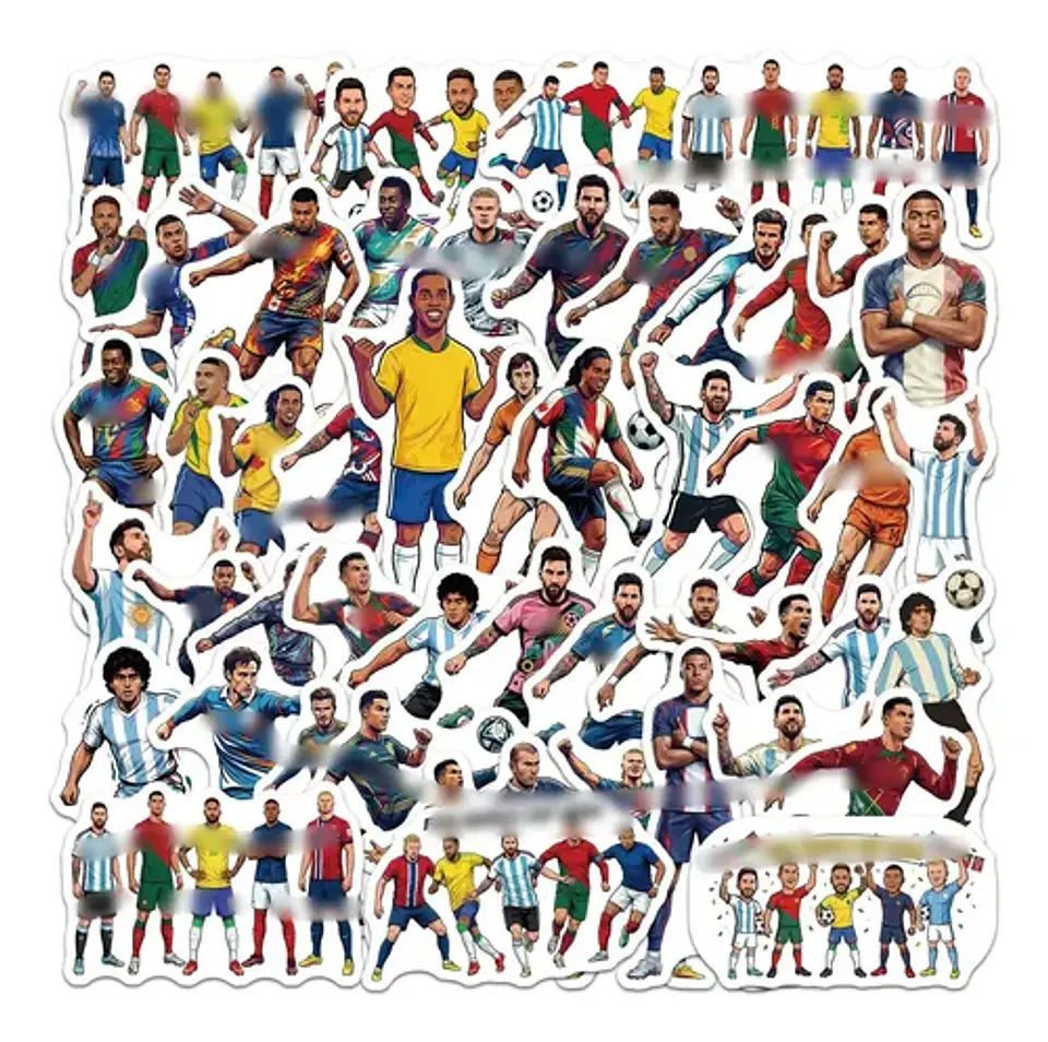 Estrellas Del Futbol - Set De 50 Stickers / Calcomanías 14