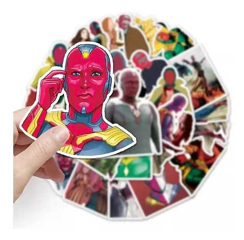 Visión / Marvel - Set De 50 Stickers / Calcomanías