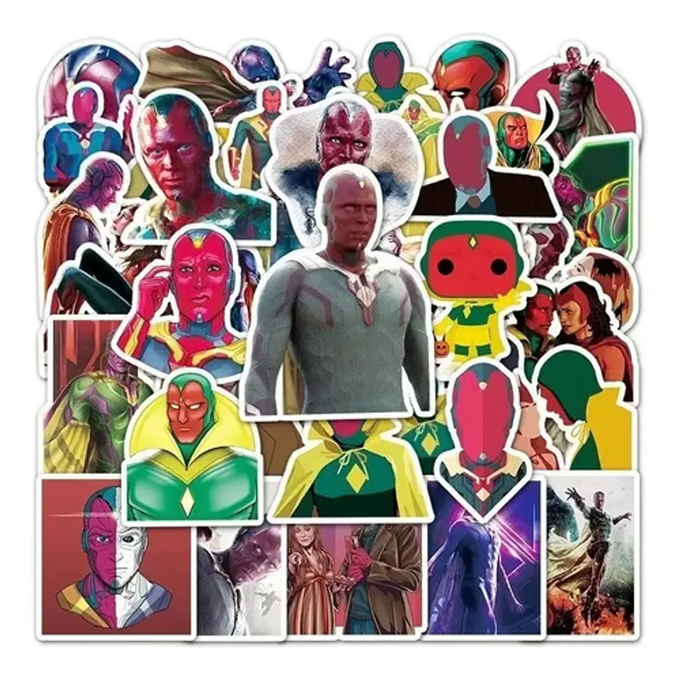 Visión / Marvel - Set De 50 Stickers / Calcomanías 3