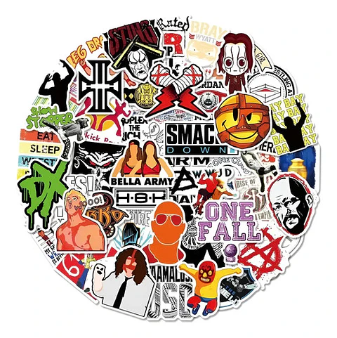 Lucha Libre / Wwe - Set De 50 Stickers / Calcomanías