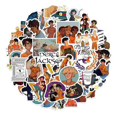Percy Jackson - Set De 50 Stickers / Calcomanias / Pegatinas