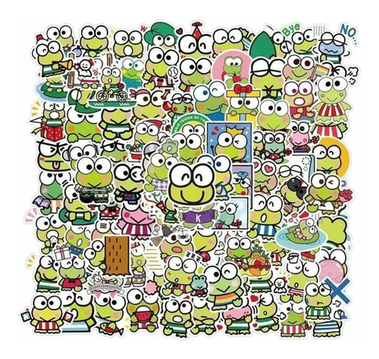 Keroppi / Hello Kitty - Set De 50 Stickers / Calcomanías  2