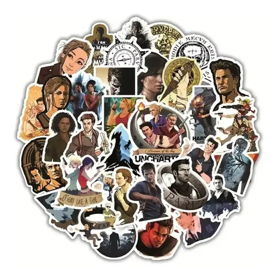 Uncharted - Set De 50 Stickers / Calcomanías / Pegatinas 1