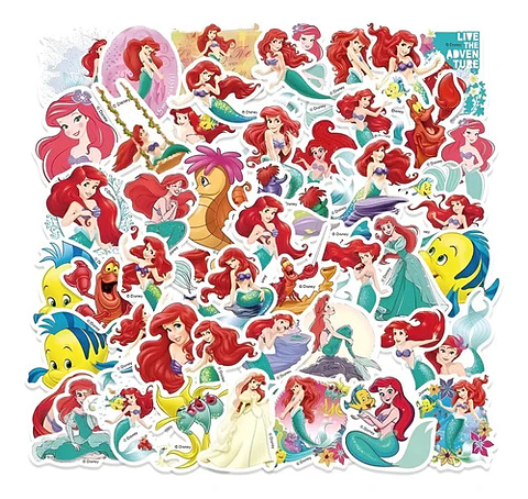 La Sirenita - Set De 50 Stickers / Calcomanias / Pegatinas