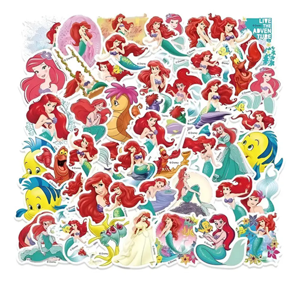La Sirenita - Set De 50 Stickers / Calcomanias / Pegatinas 1