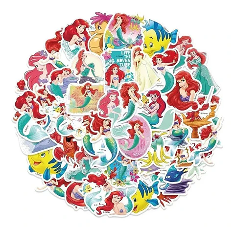 La Sirenita - Set De 50 Stickers / Calcomanias / Pegatinas