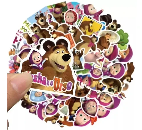 Masha Y El Oso - Set 50 Stickers / Calcomanias / Pegatinas