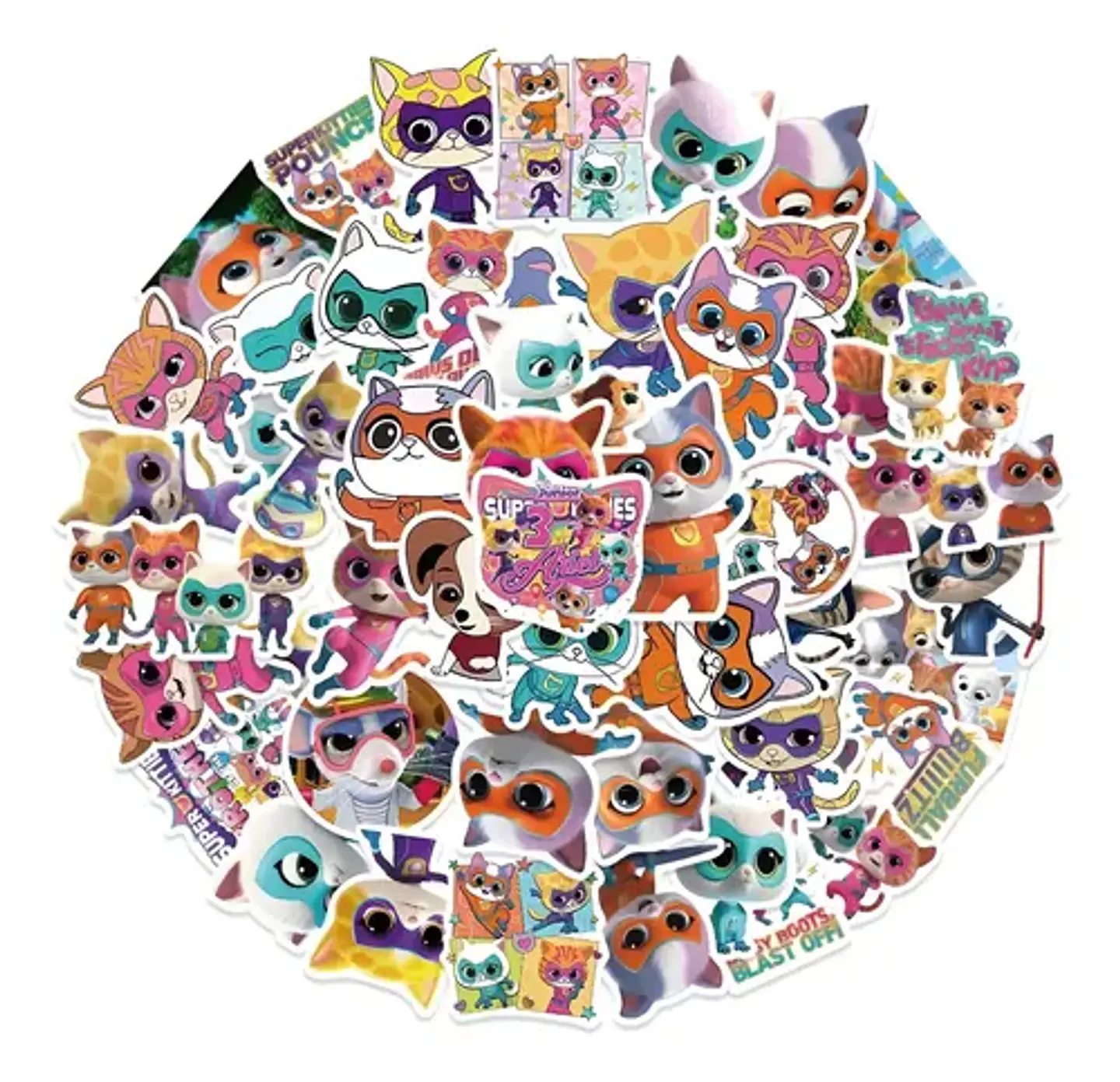Supergatitos - Set De 50 Stickers / Calcomanias / Pegatinas 1