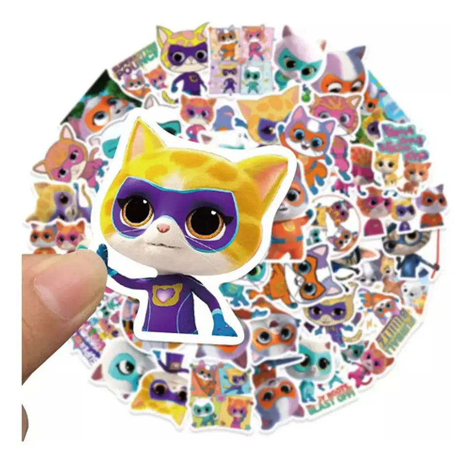 Supergatitos - Set De 50 Stickers / Calcomanias / Pegatinas 2