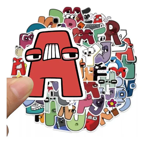 Alfabeto - Set De 50 Stickers / Calcomanias / Pegatinas
