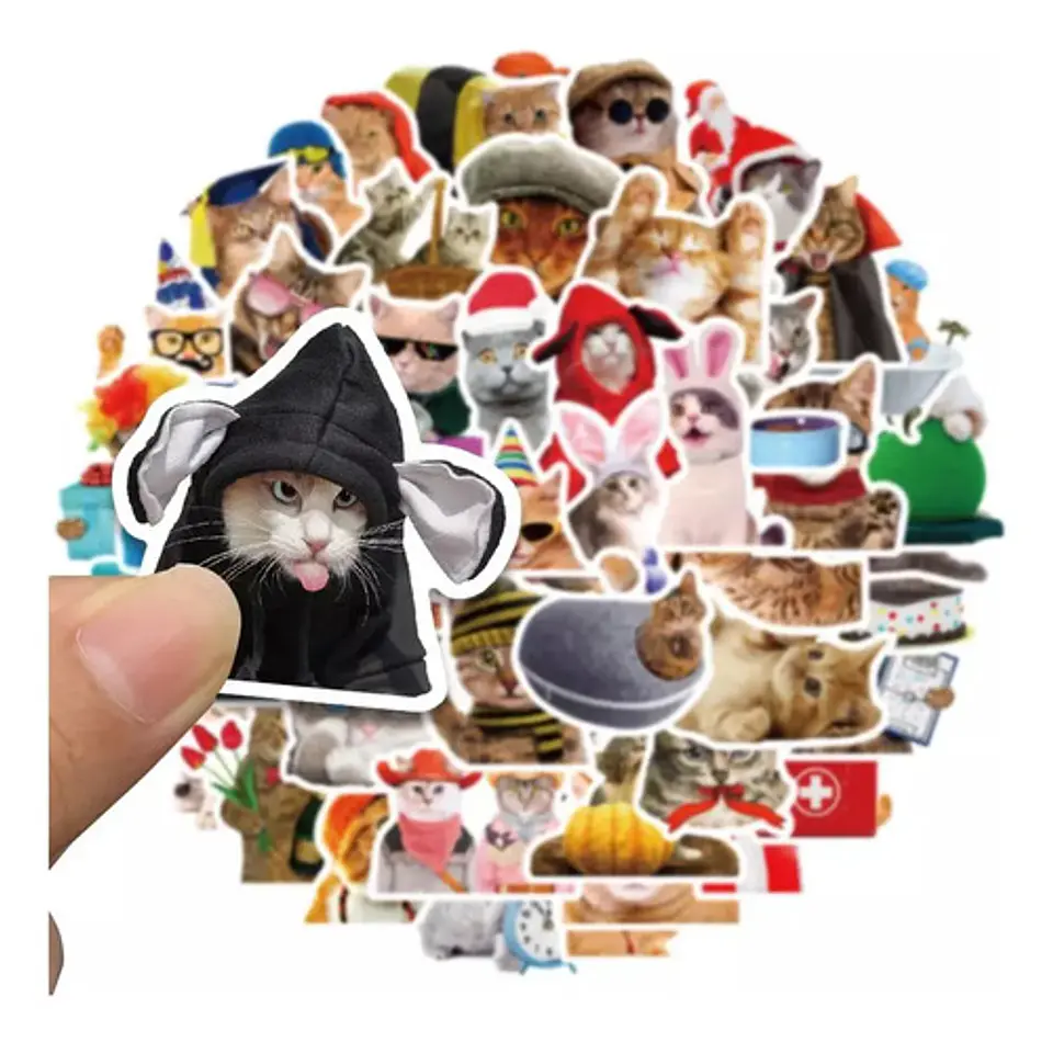 Gato Gatitos Kawaii - Set De 50 Stickers / Calcomanias 2
