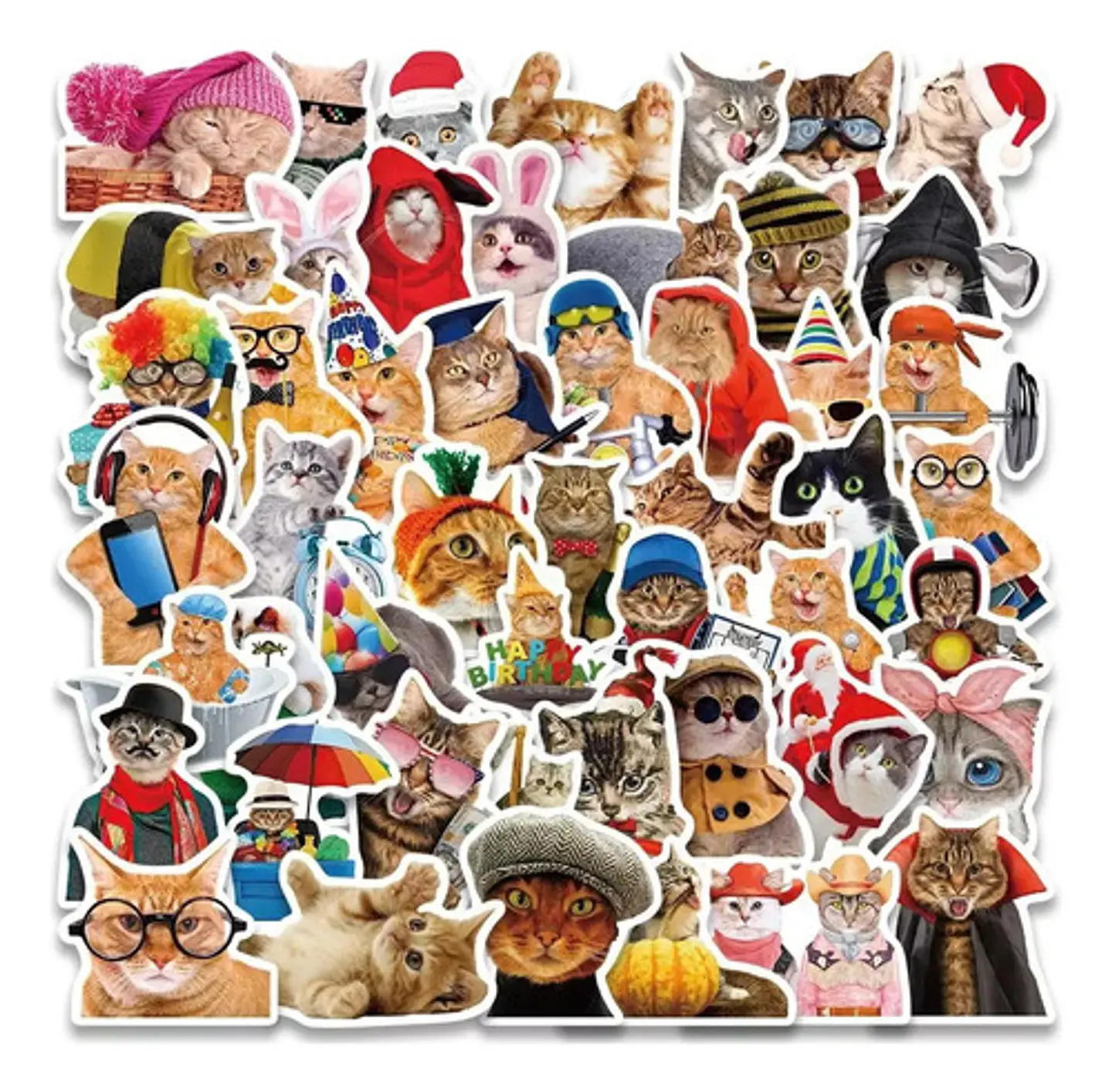Gato Gatitos Kawaii - Set De 50 Stickers / Calcomanias 4