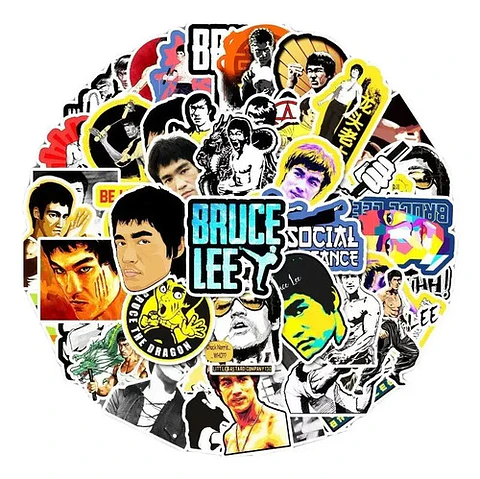 Bruce Lee - Set De 50 Stickers / Calcomanias / Pegatinas