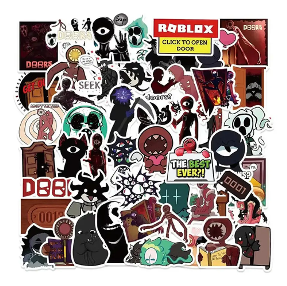 Roblox Doors - Set De 50 Stickers / Calcomanias / Pegatinas 4