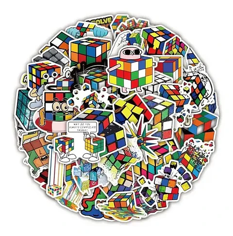 Cubo De Rubik - Set De 50 Stickers / Calcomanias / Pegatinas