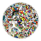 Cubo De Rubik - Set De 50 Stickers / Calcomanias / Pegatinas - Miniatura 1